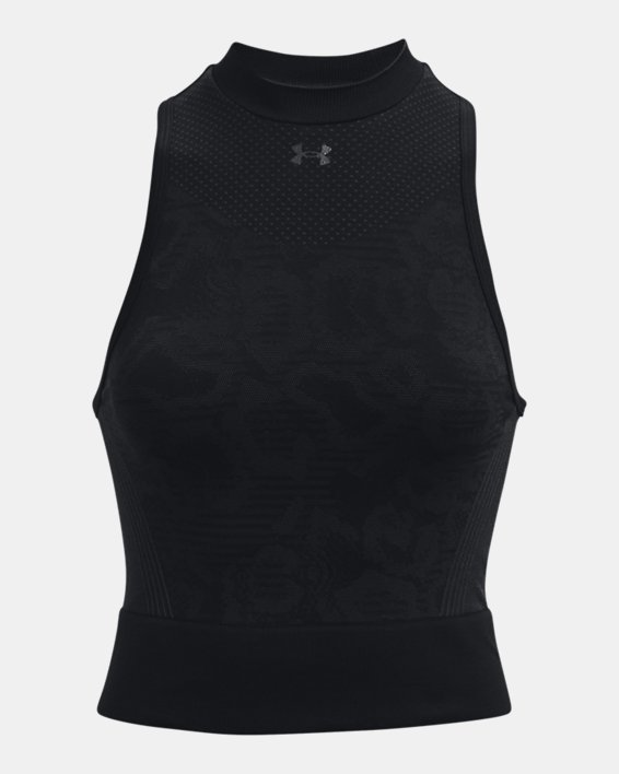 Women's UA RUSH™ HeatGear® Seamless Crop Top, Black, pdpMainDesktop image number 5